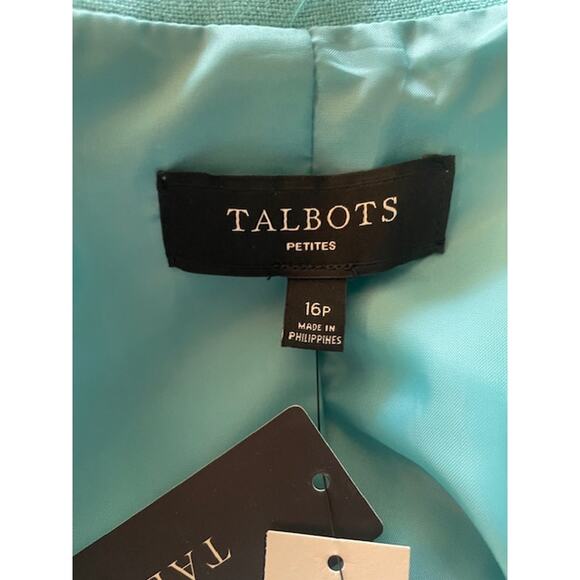 Talbots Size 16 Petite 100% Linen Jacket Teal NWT - Picture 5 of 6